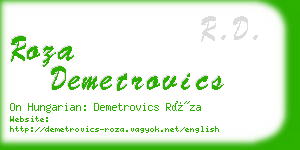 roza demetrovics business card